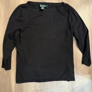 Women's Ralph Lauren Black Sweater Size Small Silk